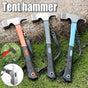 Outdoor Camping Hammer Tent Stake Puller Ground Hammer Heavy Duty Camping Tool - Orange.