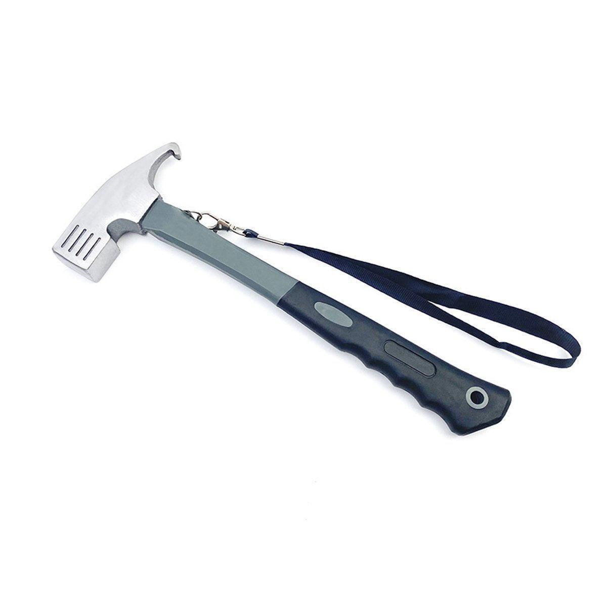 Outdoor Camping Hammer Tent Stake Puller Ground Hammer Heavy Duty Camping Tool - Orange.