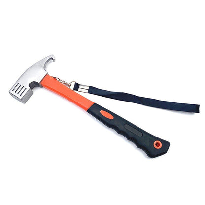 Outdoor Camping Hammer Tent Stake Puller Ground Hammer Heavy Duty Camping Tool - Orange.