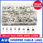 240Pcs 4WD Cable Lug Ring Battery Copper Tube Connector Kits Terminal Crimper - 100X SC6-SC25 Cable Lug Kits+Heat Shrink Tube.