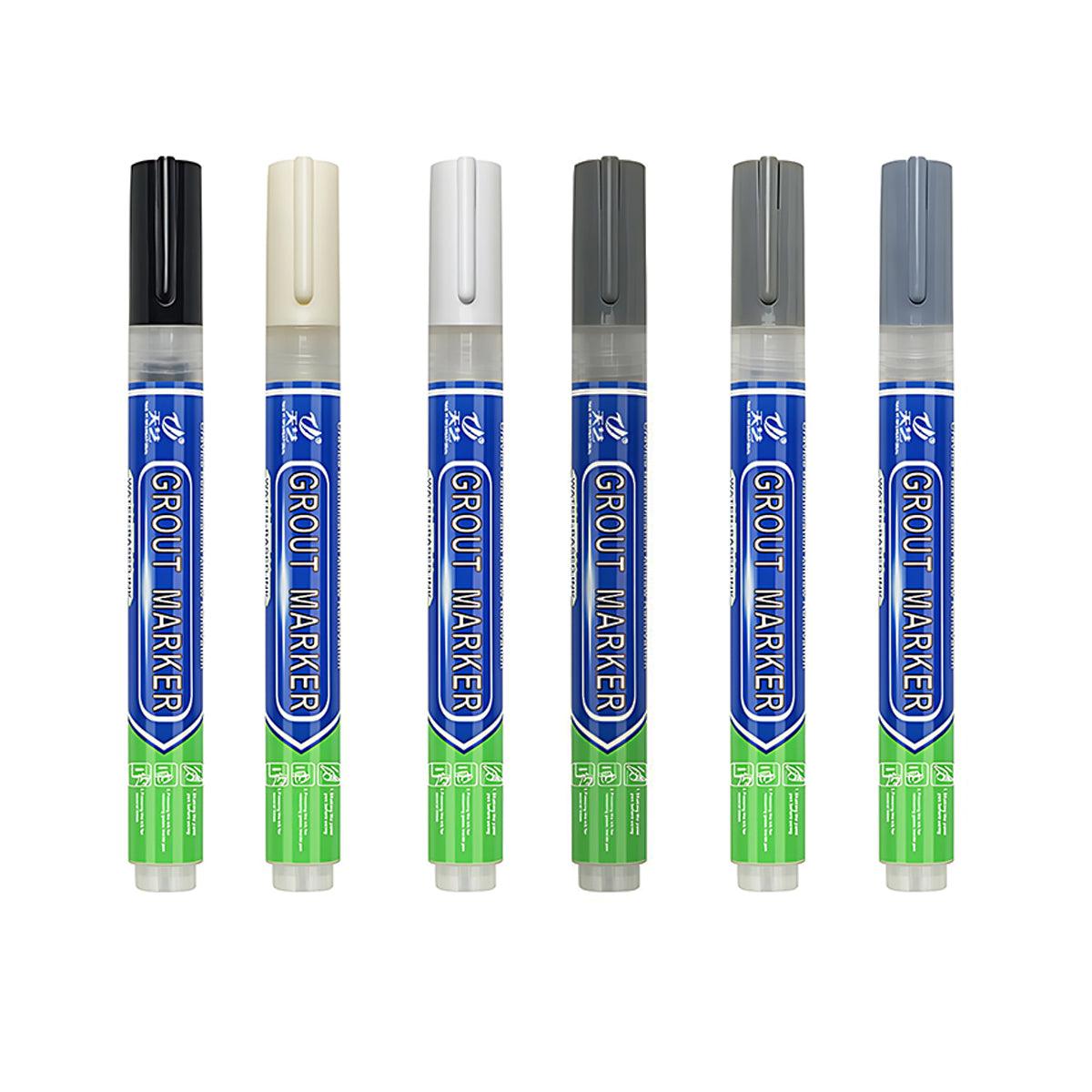 6Colours Tile Repair Pen Styling Wall Gap Grout Refresher Marker Bathroom - Light Grey