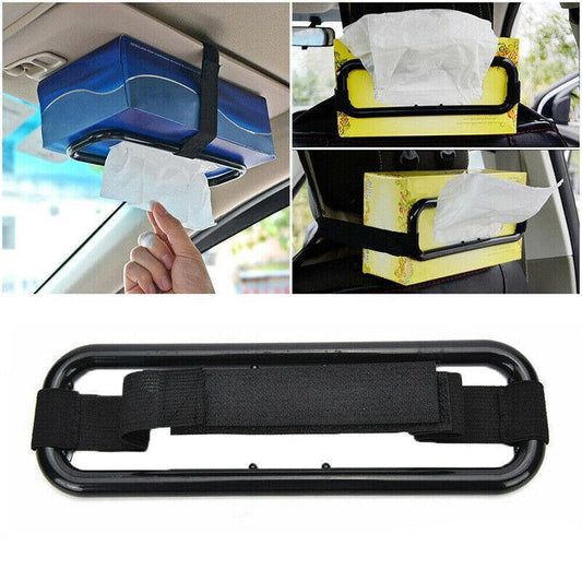 Visor Back Seat Napkin Box Car Tissue Holder Auto Elastic Belt Sun Paper Rack Au.