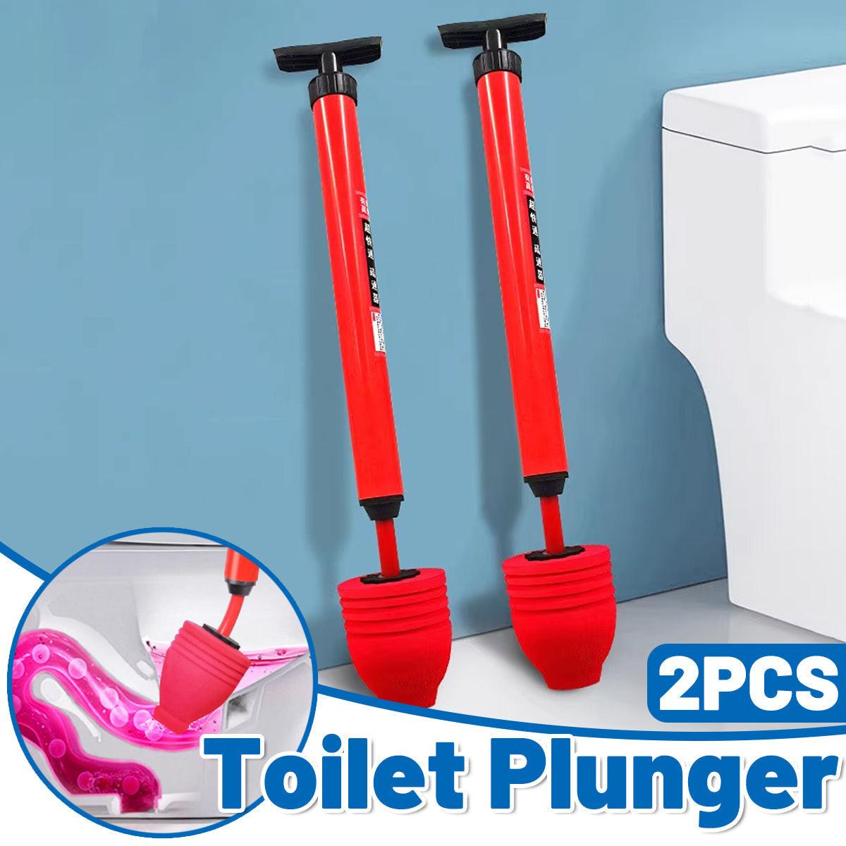 2PCS Toilet Plunger Vacuum Pump Powerful Clog Remover Sewer Drain Unclogging Tool.