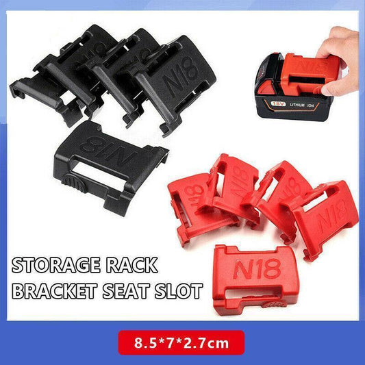 5Pcs Battery Mount Holder Stand For Milwaukee M18 18V Tool Battery Accessories - Black.