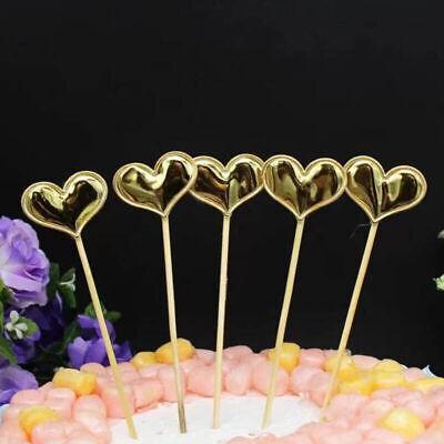 Happy Birthday Acrylic Cake Topper Cake Decoration Golden Silver Party - Gold-Double Heart Birthday