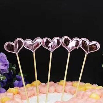 Happy Birthday Acrylic Cake Topper Cake Decoration Golden Silver Party - Gold-Double Heart Birthday