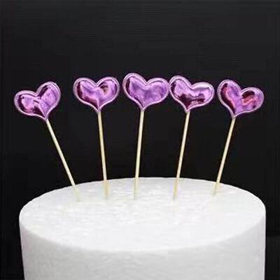 Happy Birthday Acrylic Cake Topper Cake Decoration Golden Silver Party - Gold-Double Heart Birthday