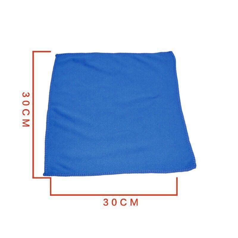 50PCS Blue Microfibre Car Cleaning Cloths 30x30cm Wash Dry Polish Towel Set.