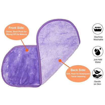 Microfibre Makeup Remover Towel Soft Face Cleaning Cloth Reusable Eraser 40x20cm - Light Purple