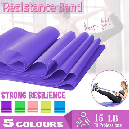 1.5m Elastic Yoga Stretch Resistance Bands Exercise Fitness Band Theraband - Yellow.