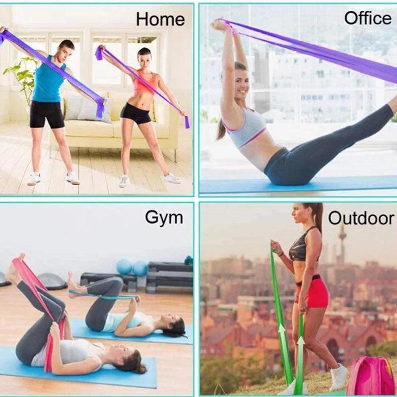 1.5m Elastic Yoga Stretch Resistance Bands Exercise Fitness Band Theraband - Yellow.