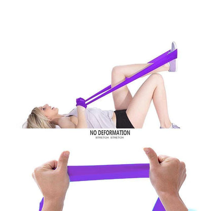1.5m Elastic Yoga Stretch Resistance Bands Exercise Fitness Band Theraband - Yellow.