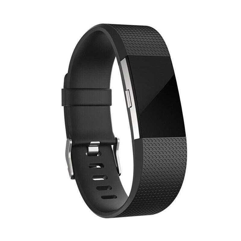 L Size Silicone Watch Wrist Sports Strap For Fitbit Charge Band Wristband Replacement - Grey