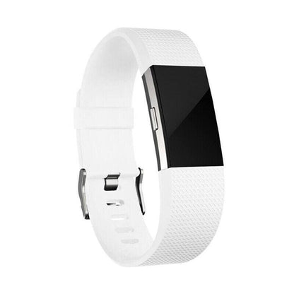 L Size Silicone Watch Wrist Sports Strap For Fitbit Charge Band Wristband Replacement - Grey
