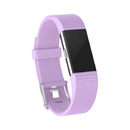 L Size Silicone Watch Wrist Sports Strap For Fitbit Charge Band Wristband Replacement - Grey