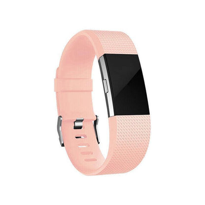 L Size Silicone Watch Wrist Sports Strap For Fitbit Charge Band Wristband Replacement - Grey