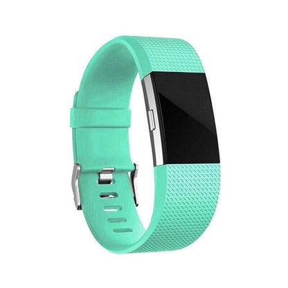 L Size Silicone Watch Wrist Sports Strap For Fitbit Charge Band Wristband Replacement - Grey