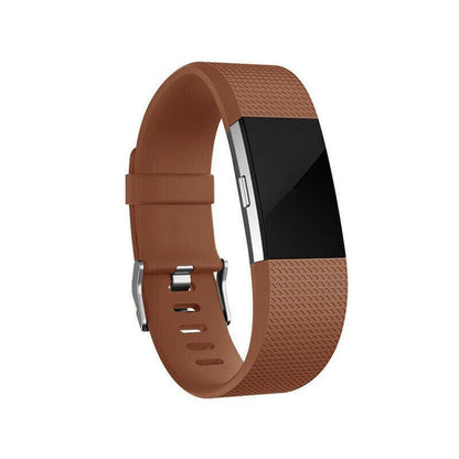 L Size Silicone Watch Wrist Sports Strap For Fitbit Charge Band Wristband Replacement - Grey