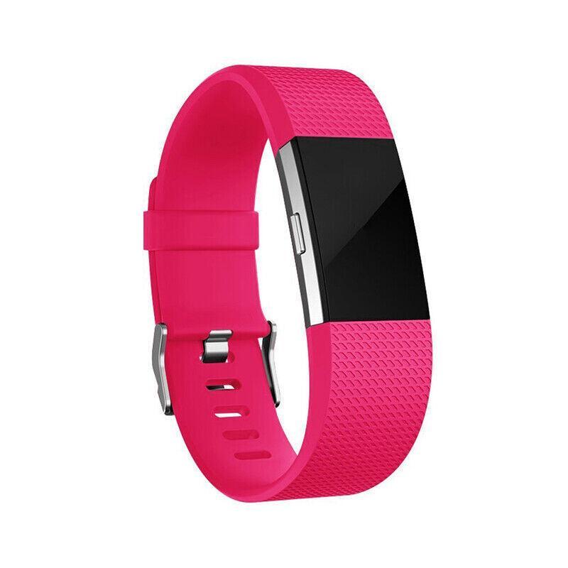 L Size Silicone Watch Wrist Sports Strap For Fitbit Charge Band Wristband Replacement - Purple