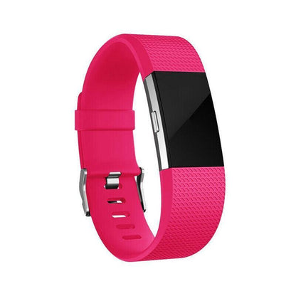 L Size Silicone Watch Wrist Sports Strap For Fitbit Charge Band Wristband Replacement - Purple