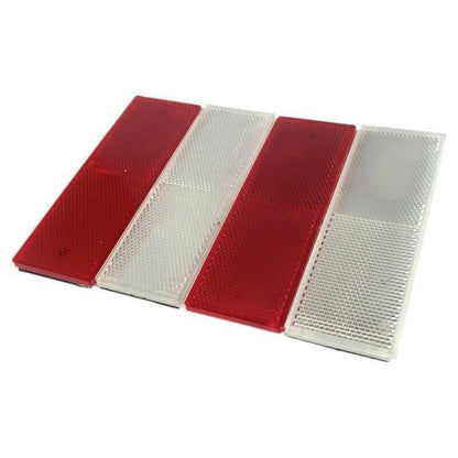 6 X Red Amber White Trailer Reflectors 15 X 5 Cm Self Adhesive Reflector Caravan.