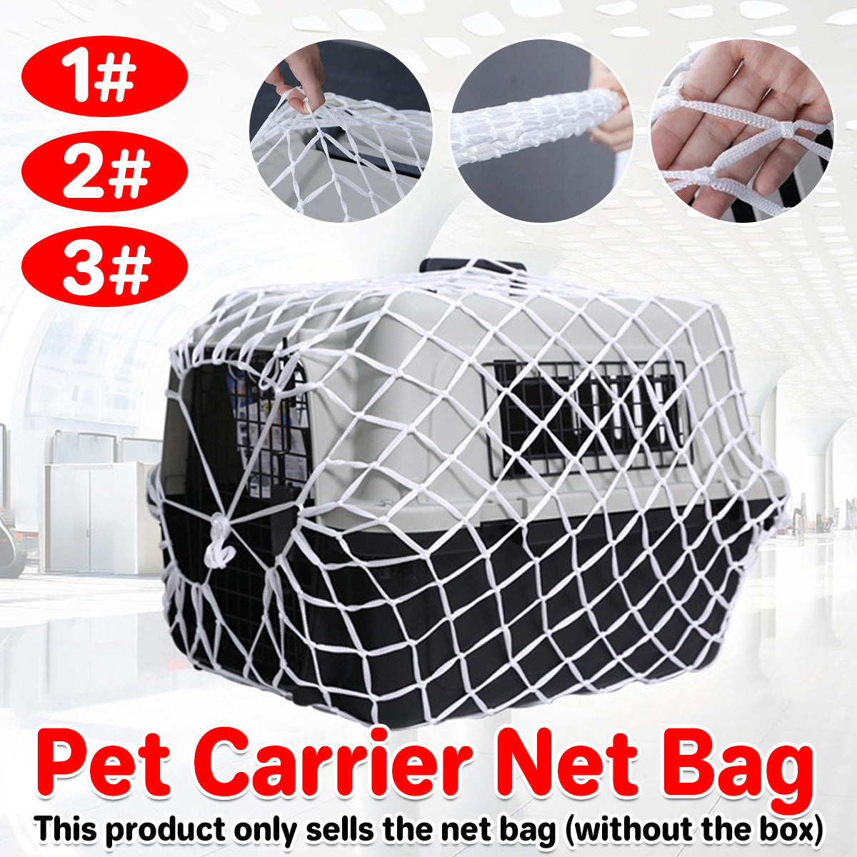 Pet Carrier Net Bag for Cat Dog Travel Mesh Cover Protective Tote Use - 60 × 39 × 39 cm