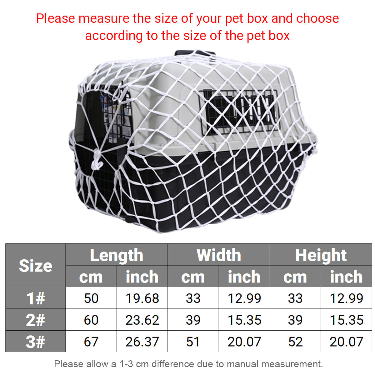 Pet Carrier Net Bag for Cat Dog Travel Mesh Cover Protective Tote Use - 60 × 39 × 39 cm