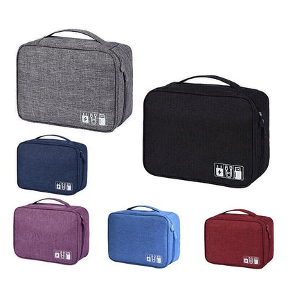 Cable Organizer Bag Charger USB Electronic Accessories Storage Travel Case - Sky Blue