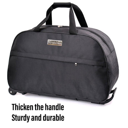 Wheeled Travel Duffle Trolley Bag Carry On Rolling Luggage Suitcase Tote Durable - Brown-20in