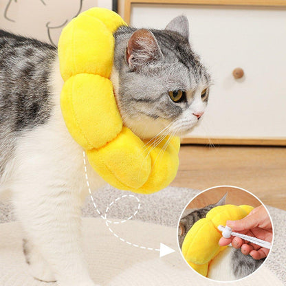 Sunflower Elizabeth Collar for Cats and Dogs Anti Licking Sterilization Headgear - S