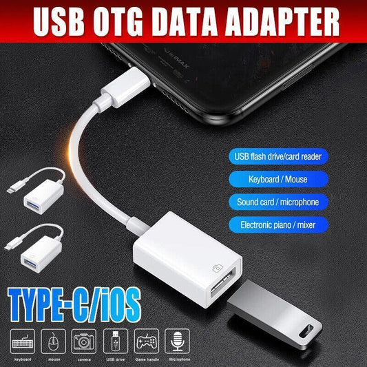 For Iphone Or Type C To Usb Otg Data Cable Adapter Male 3.0 A Female Converter - Type-C.