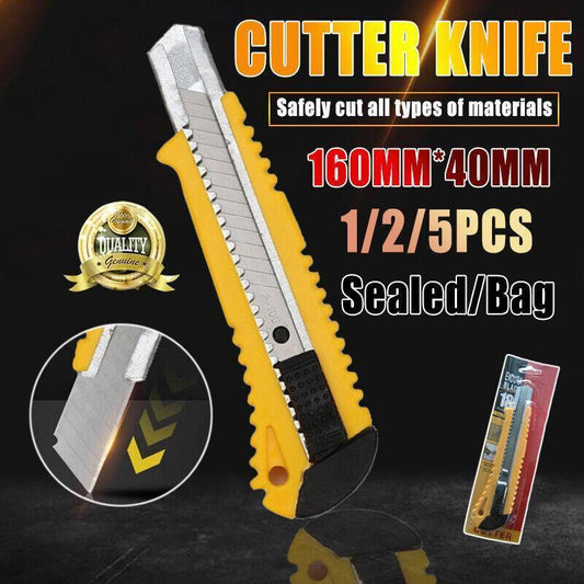 Heavy Duty Box Cutter Pack Snap Off Retractable Blade Long Last Hand Craft Tool - Sealed 1PC.