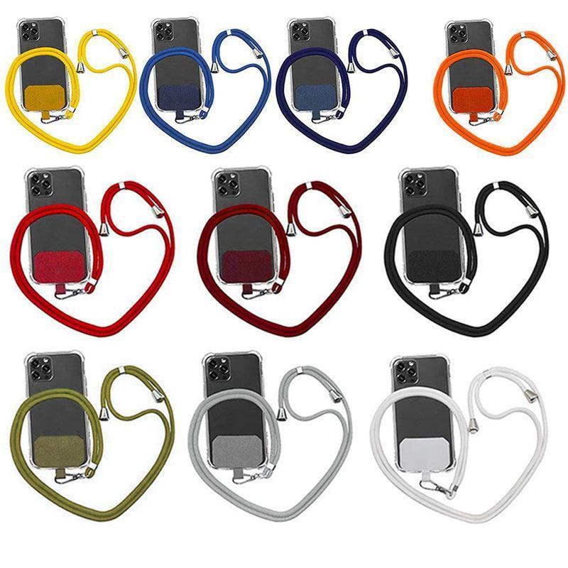 Adjustable Phone Lanyard with Patch for Most Cases Neck Strap Holder - Orange.