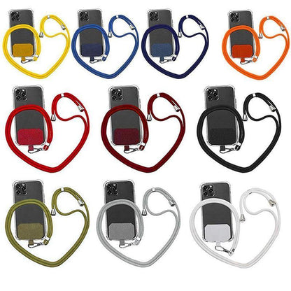 Adjustable Phone Lanyard with Patch for Most Cases Neck Strap Holder - Orange.