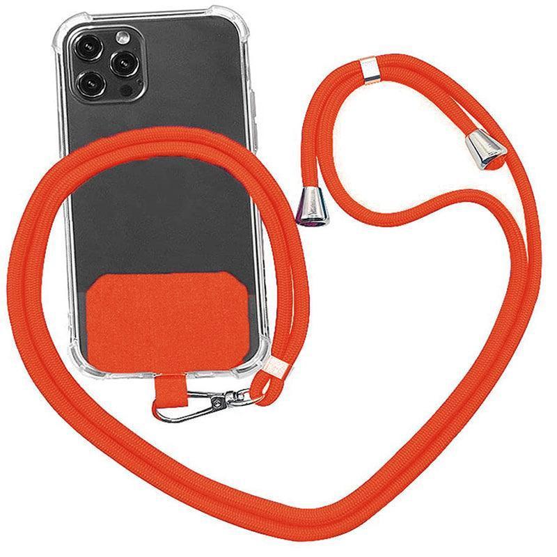 Adjustable Phone Lanyard with Patch for Most Cases Neck Strap Holder - Orange.
