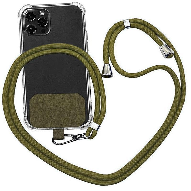 Adjustable Phone Lanyard with Patch for Most Cases Neck Strap Holder - Orange.