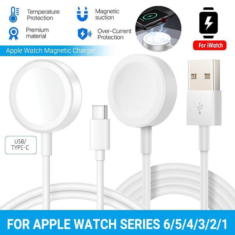 Apple Watch Iwatch Series 6/5/4/3/2/1 Magnetic Charger Usb / Type-C Charging Cable - USB 1PC.