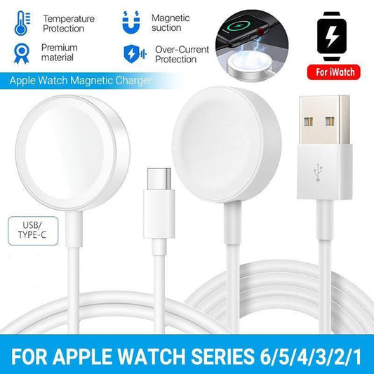 Apple Watch Iwatch Series 6/5/4/3/2/1 Magnetic Charger Usb / Type-C Charging Cable - USB 1PC.