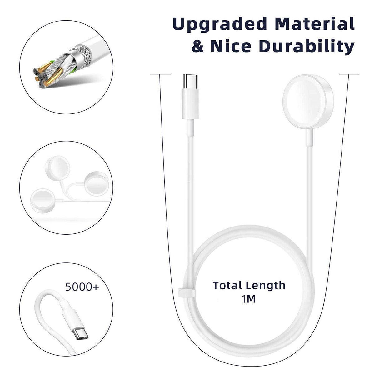 Apple Watch Iwatch Series 6/5/4/3/2/1 Magnetic Charger Usb / Type-C Charging Cable - USB 1PC.