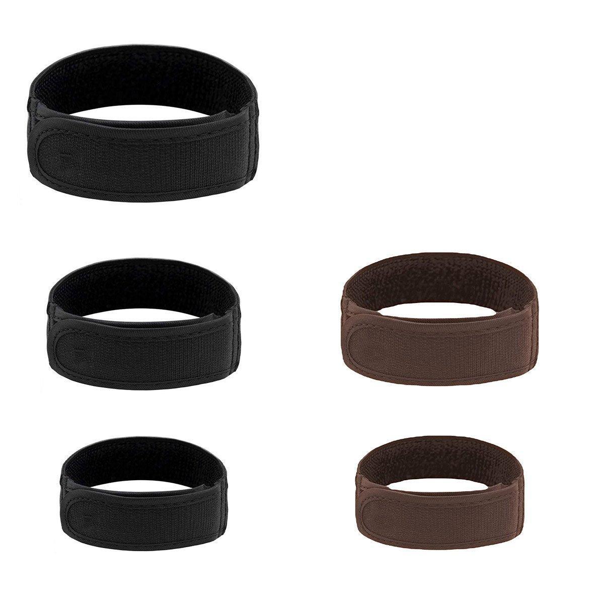 Adjustable Elastic Nylon Belt No Buckle Velcro Leisure Convenient Waistband - Black-M