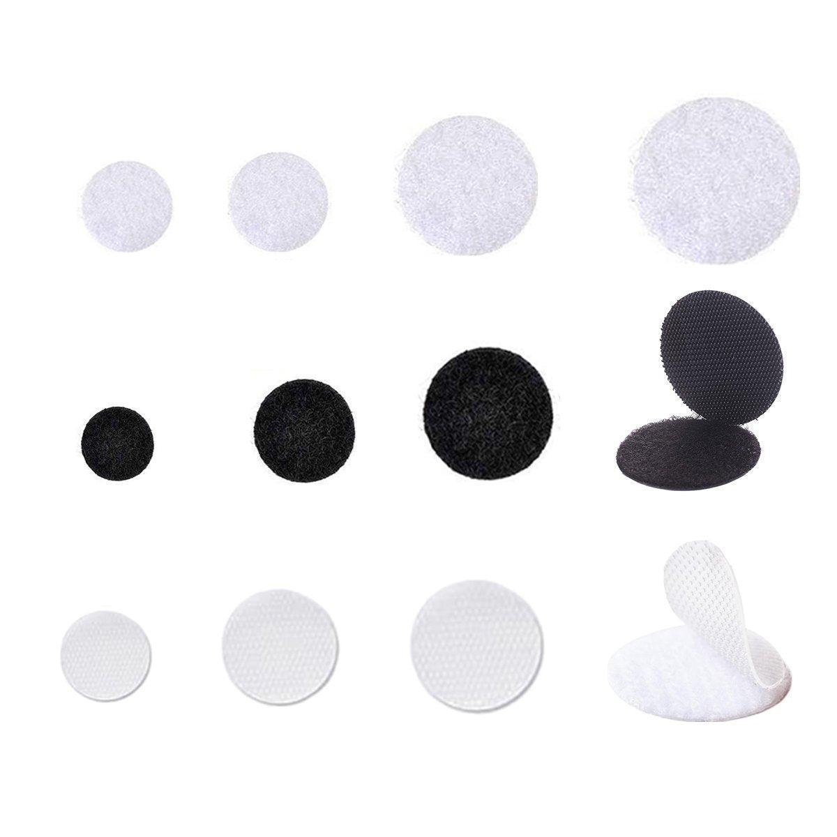 Strong Sticky Round Self Adhesive Dots DIY Bond Tape No Mark Fasteners - Black 4 Pairs - 50mm