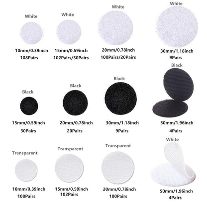 Strong Sticky Round Self Adhesive Dots DIY Bond Tape No Mark Fasteners - White 30Pairs - 15mm