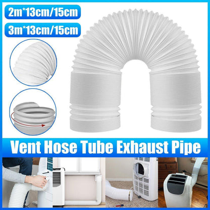 Portable Air Conditioner Exhaust Hose 13/15cm Extendable Vent Pipe PP Steel Wire - 3m x 13cm.