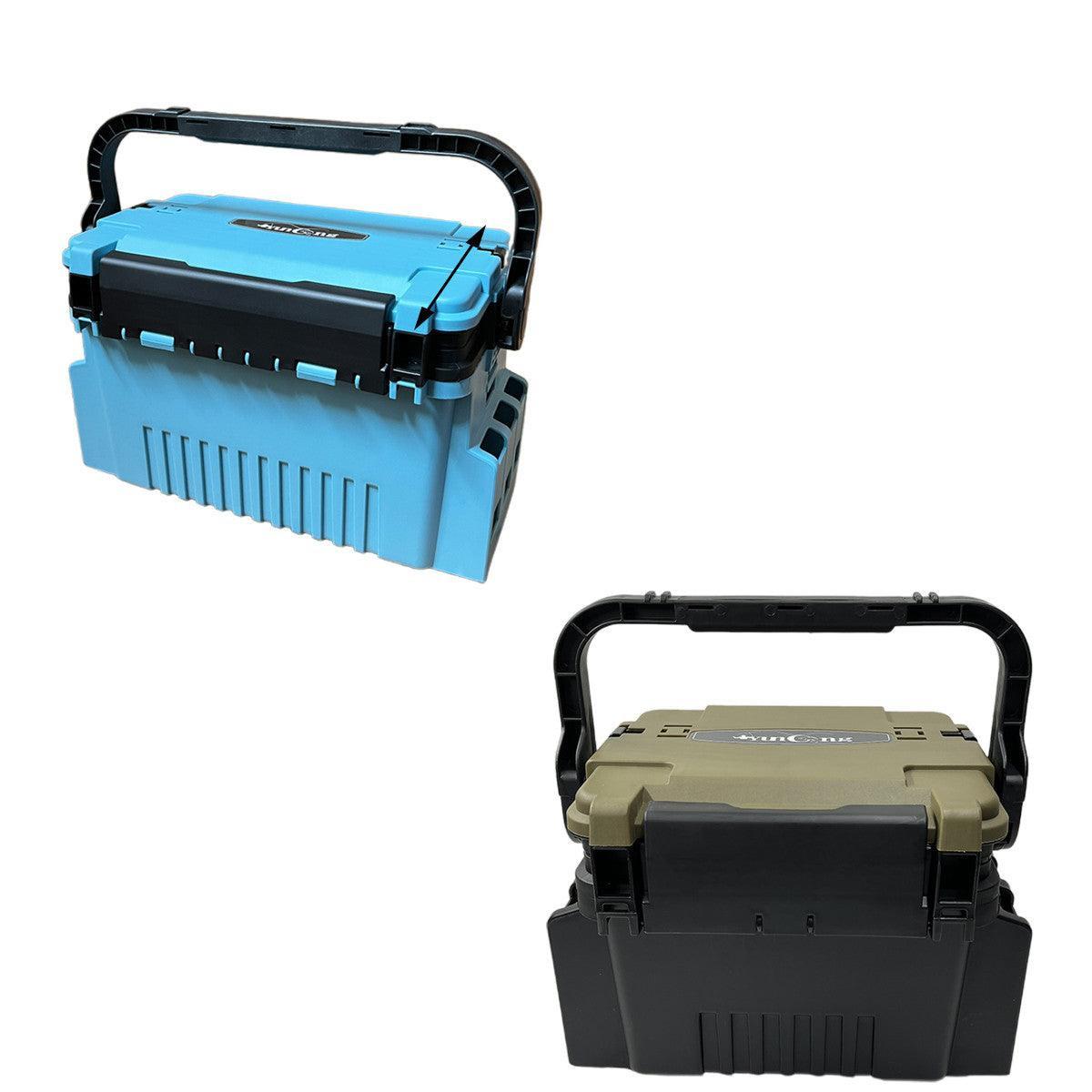Multifunctional Fishing Tackle Box Portable Gear Storage Case Organizer Tool Box - Blue.