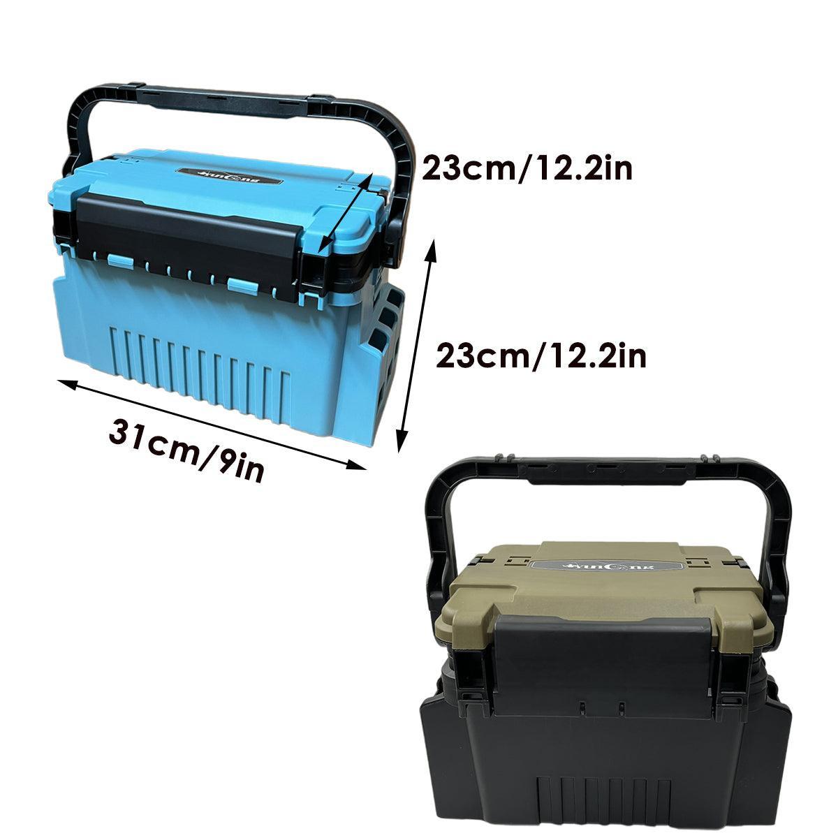 Multifunctional Fishing Tackle Box Portable Gear Storage Case Organizer Tool Box - Blue.