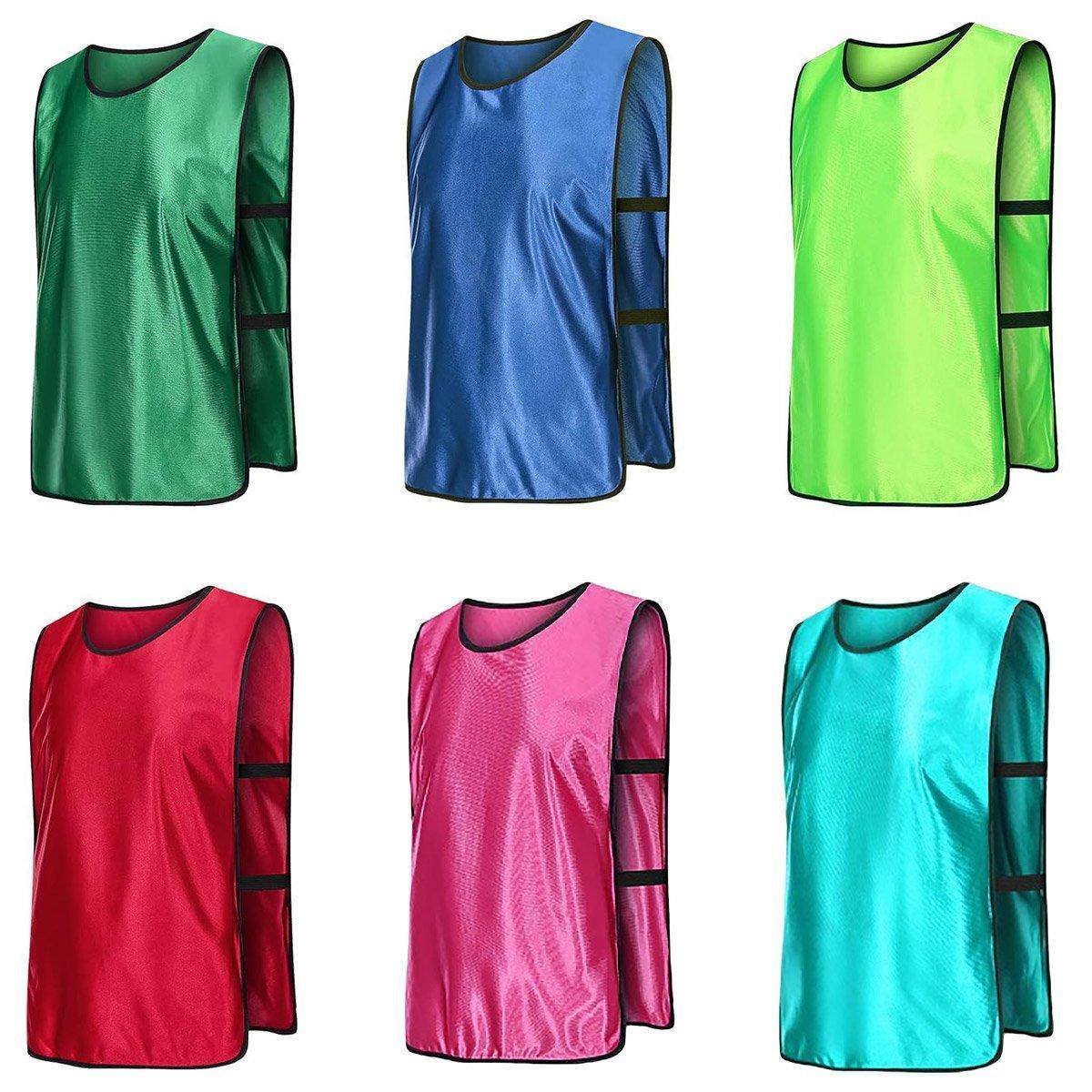6X Sports Training Bibs Soccer Vests Group Team Bibs Basketball Cricket Football - Lake Blue-S.