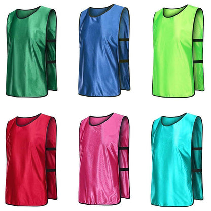 6X Sports Training Bibs Soccer Vests Group Team Bibs Basketball Cricket Football - Lake Blue-S.