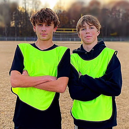 6X Sports Training Bibs Soccer Vests Group Team Bibs Basketball Cricket Football - Lake Blue-S.