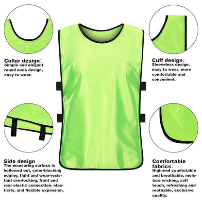 6X Sports Training Bibs Soccer Vests Group Team Bibs Basketball Cricket Football - Lake Blue-S.