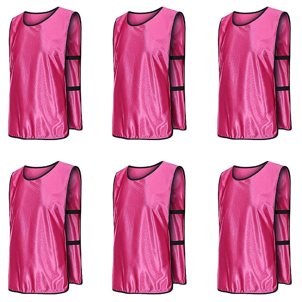 6X Sports Training Bibs Soccer Vests Group Team Bibs Basketball Cricket Football - Lake Blue-S.